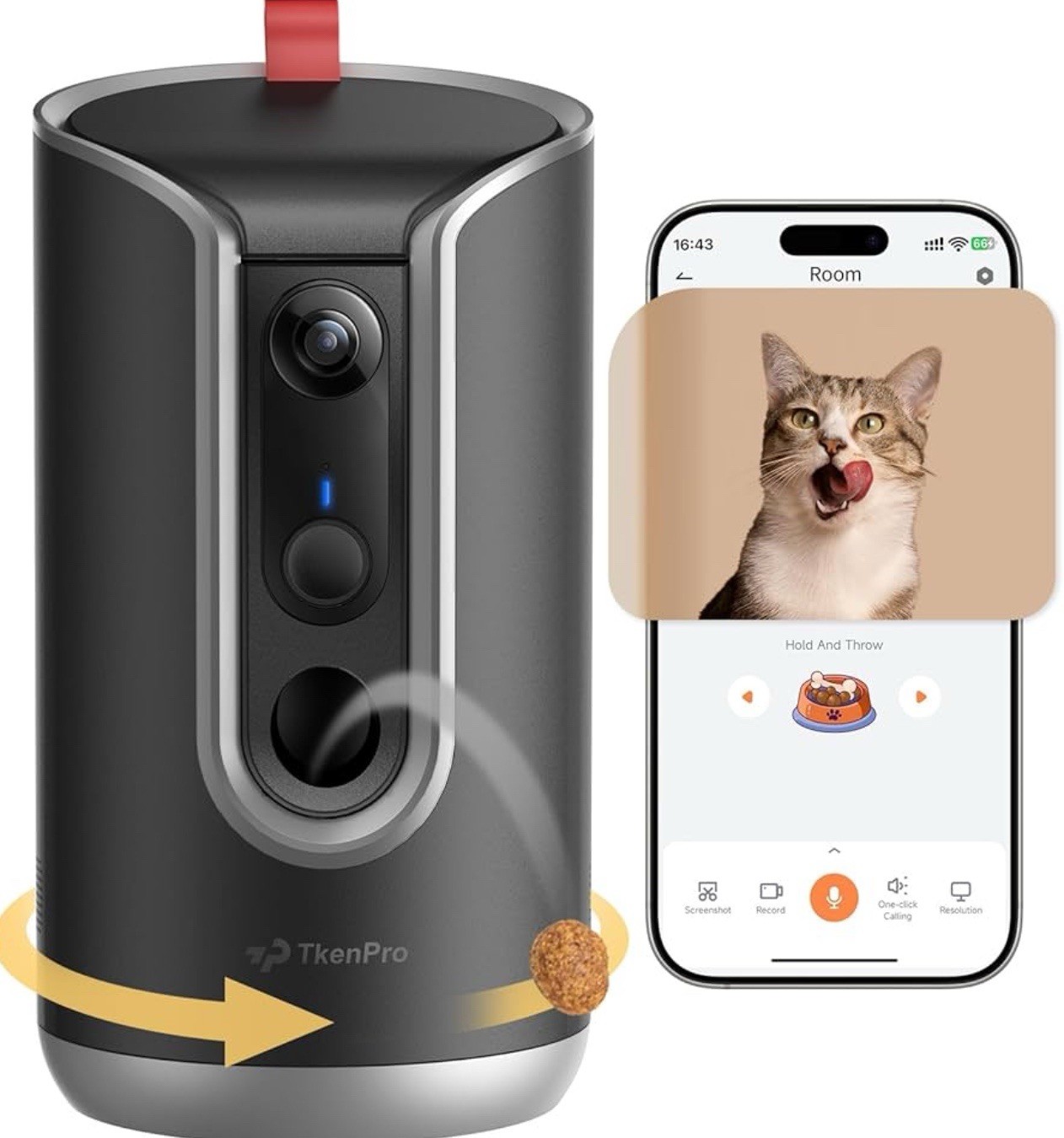 Smart Pet Camera 2K-AI Photo,360° Tracking, Remote Treat,Dual WiFi-for Cats&Dogs
