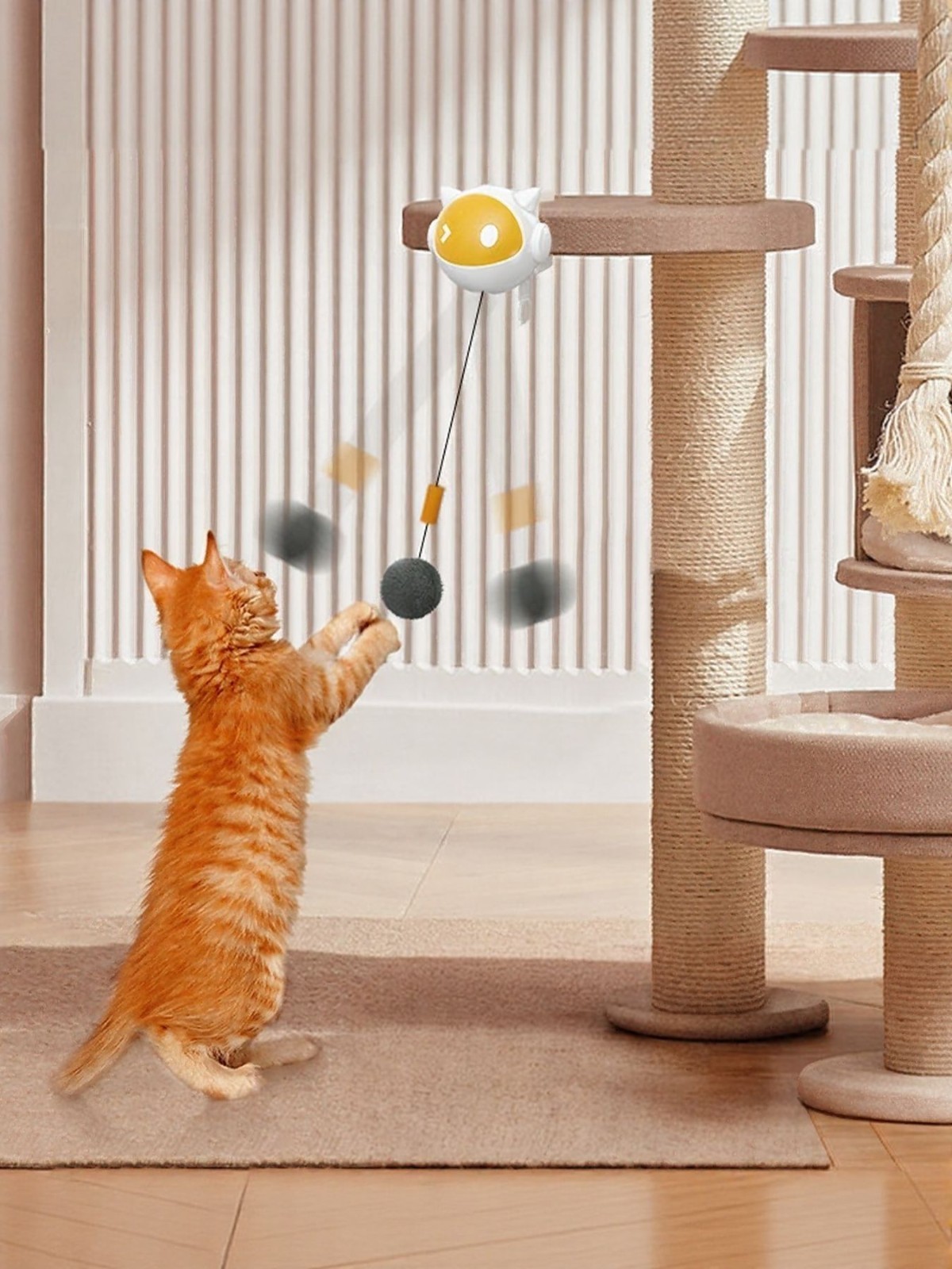 Interactive Hanging Cat Teaser Toy with Ball