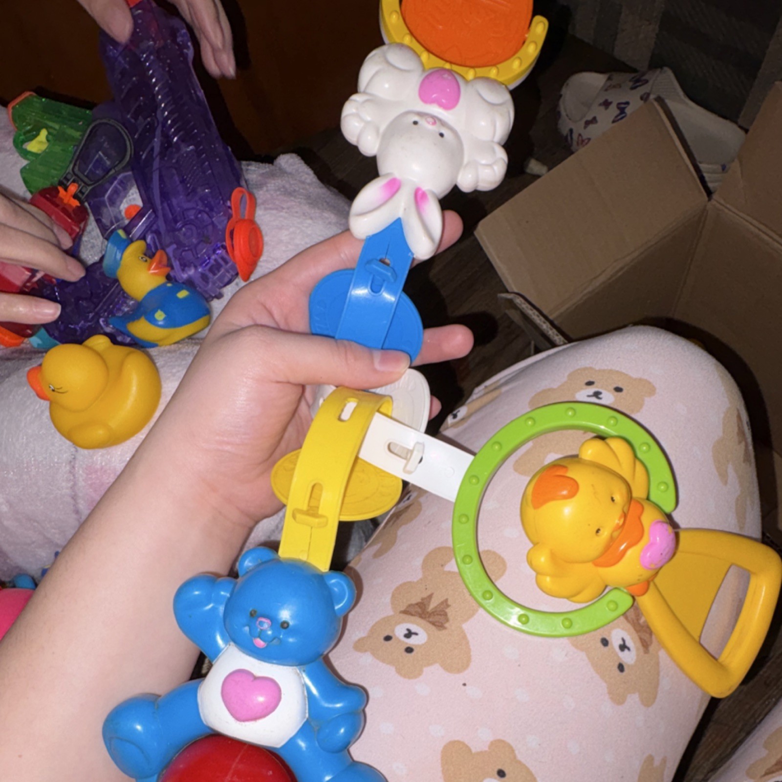 Multicolor Animal Baby Rattle Toy for Developmental Motor Skills 0-12 Months