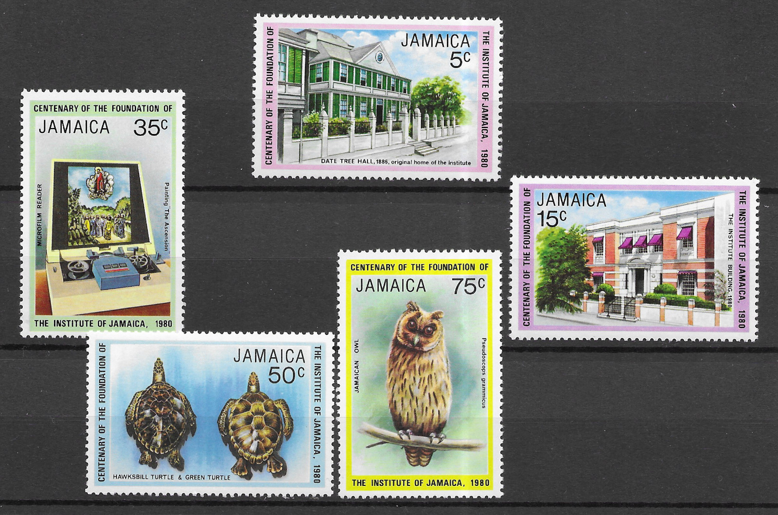 Jamaica 1980 100th Anniversary of Institute of America MNH set S.G. 493-497