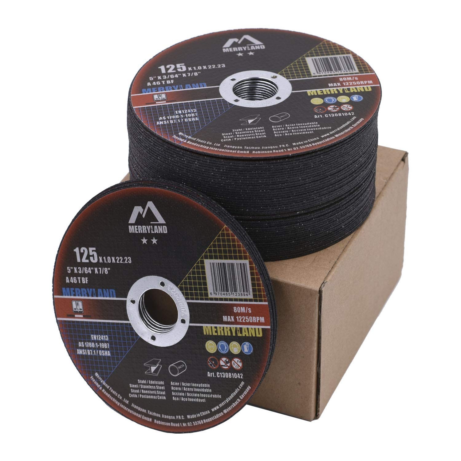 5 Inch Metal Cutting Wheel, Stainless Steel, Iron, 50 Pack, C13081042, Angle ...