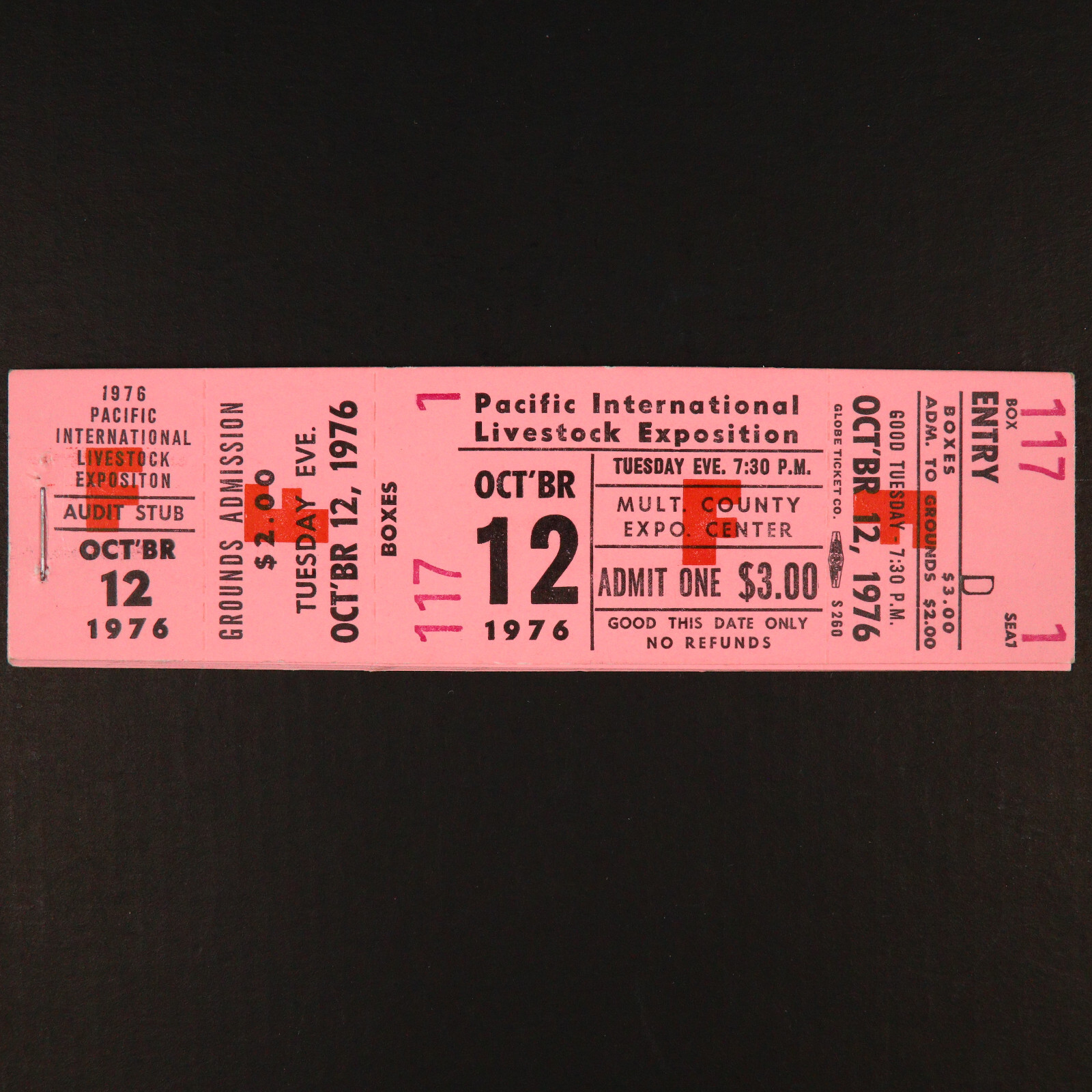 8 Pacific International Livestock Exposition Unused Box Tickets October 12 1976