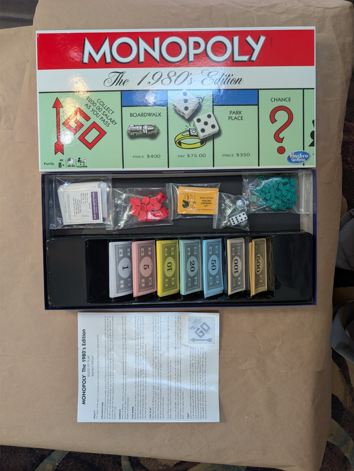 Monopoly the 1980'S Edition with Original 1980'S Artwork & Components Complete