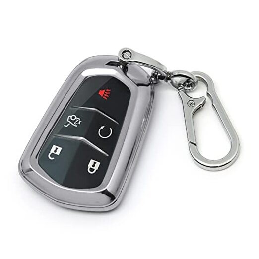 Advanced soft TPU key Model B key chain Key Case + Metal Key Chain (Silver)