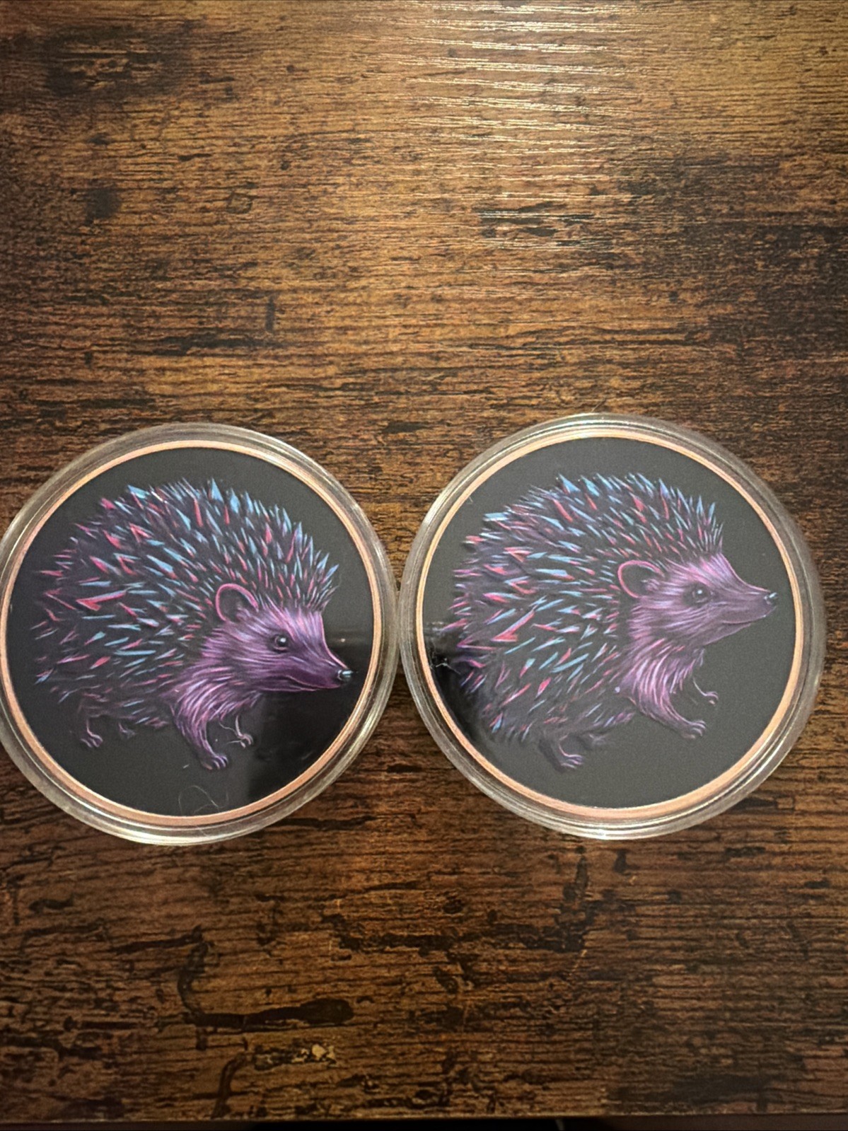 Mystic Night Hedgehog 5 oz Colorized Copper Round in Capsule Mintage 5000