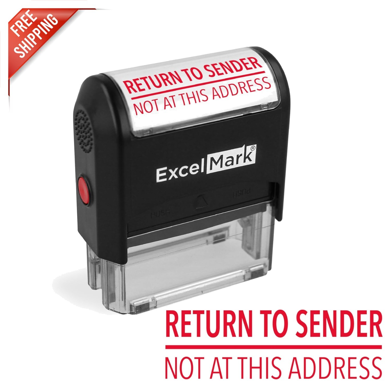 High-Quality Self-Inking Rubber Stamp - Return to Sender With Red Ink - Large