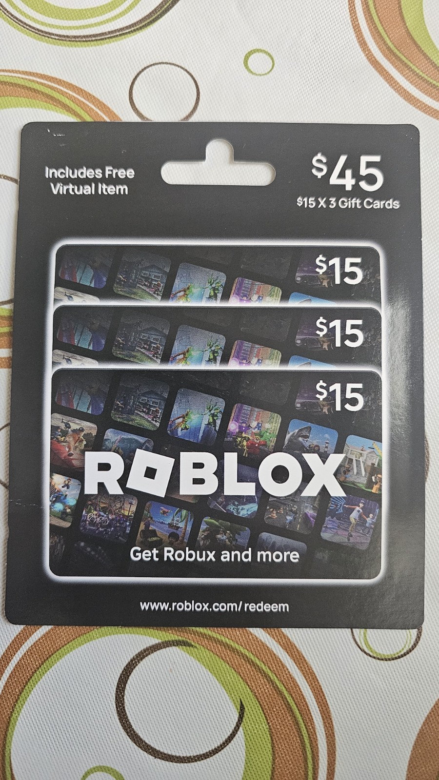 Roblox $45 Physical Gift Card (3x$15 Bundle)
