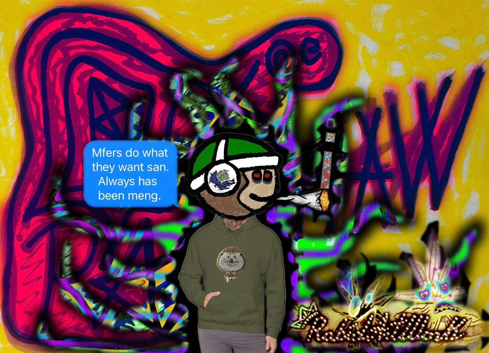 RAW HEADs #150 Mfers Do What They  Want San 1of1 Digital Art  by RabidArtWork