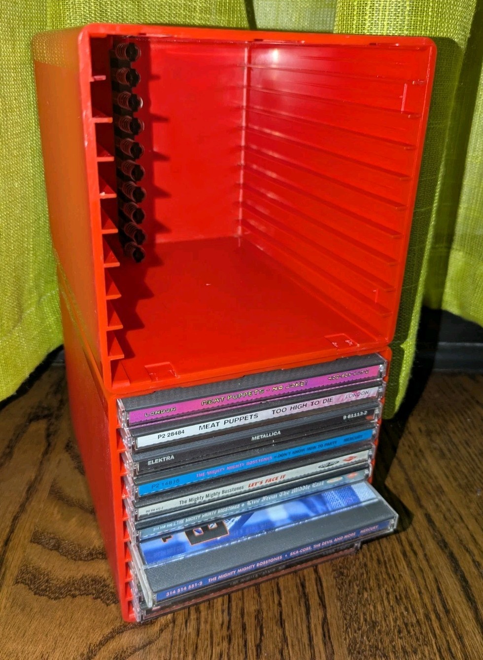 Discube Laser Disclosure Red CD Storage Cube Jewel Case Holder Media Rack Mod
