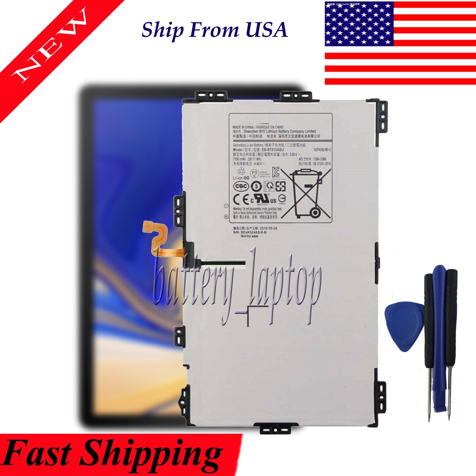 Replacement Battery EB-BT835ABU For Samsung Galaxy Tab S4 10.5 T830 SM-T835