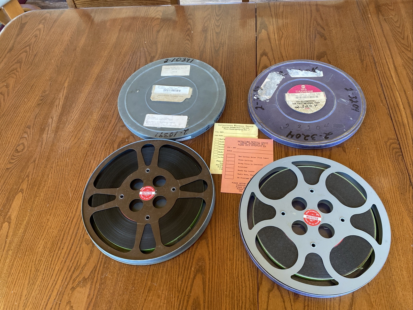 2 Vtg 16mm Film 10" Reel 327 YELLOWSTONE National Park Color BFA 15m + Chapter 2