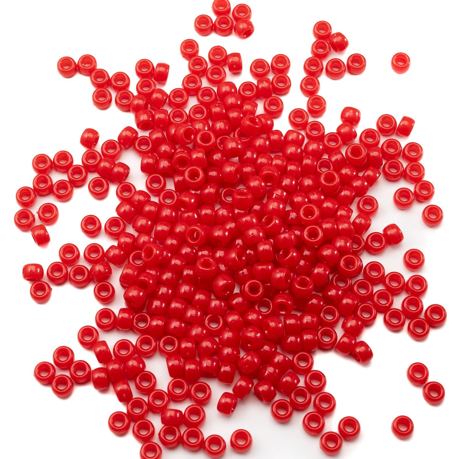 Gxueshan 1000 Pcs Acrylic Red Pony Beads 6x9mm Bulk Kandi Small, RED2 