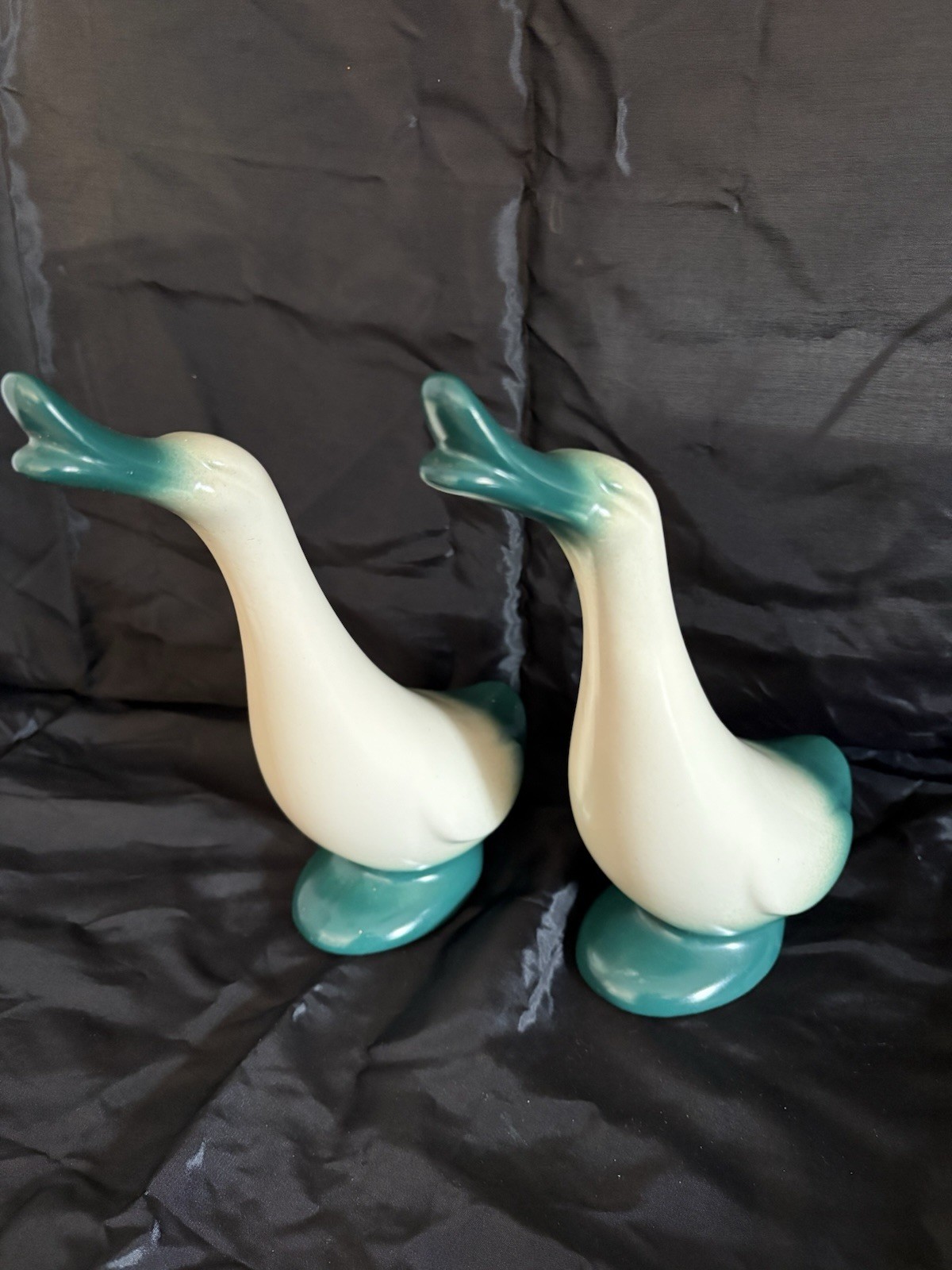 Vintage Set Of Two Stanford Sebring Pottery Geese