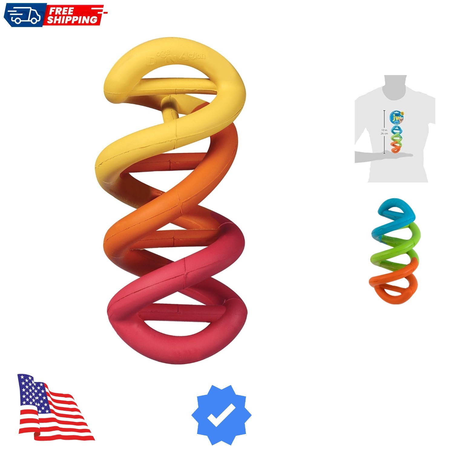 Pet Dogs In Action Rubber Chew Toy Company Dog Toy, Large Colors Vary Blacks ...