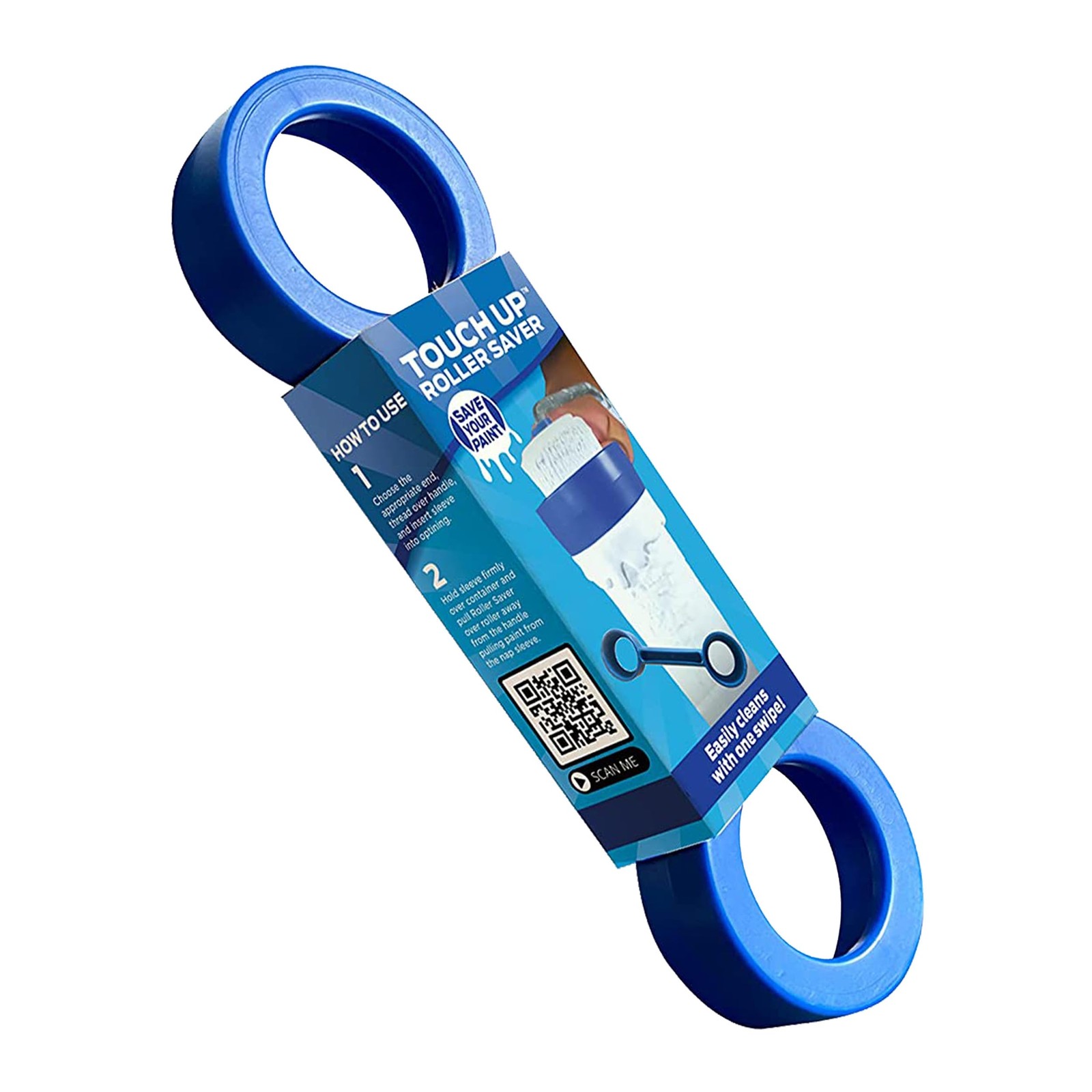 Touch Up Cup Roller Saver Paint Cleaner Tool, House Pack of 1, Blue 