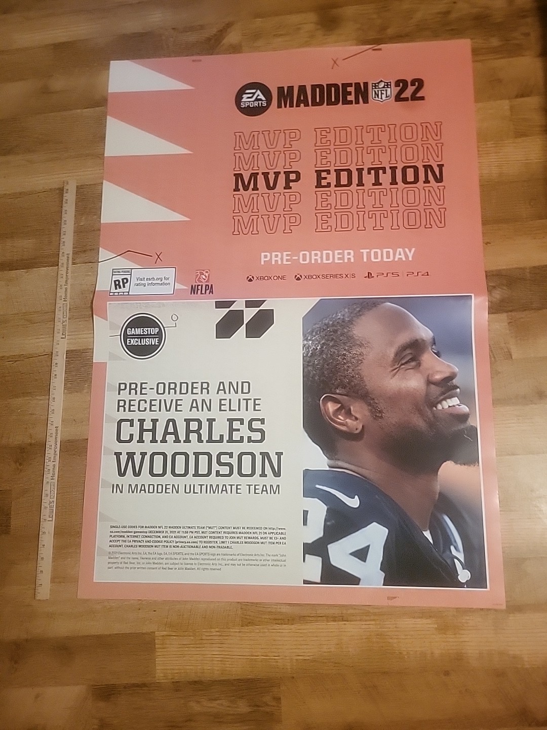 Madden 22 Mvp Edition Advertising Video Game Display Promo Poster 33"×48" Huge