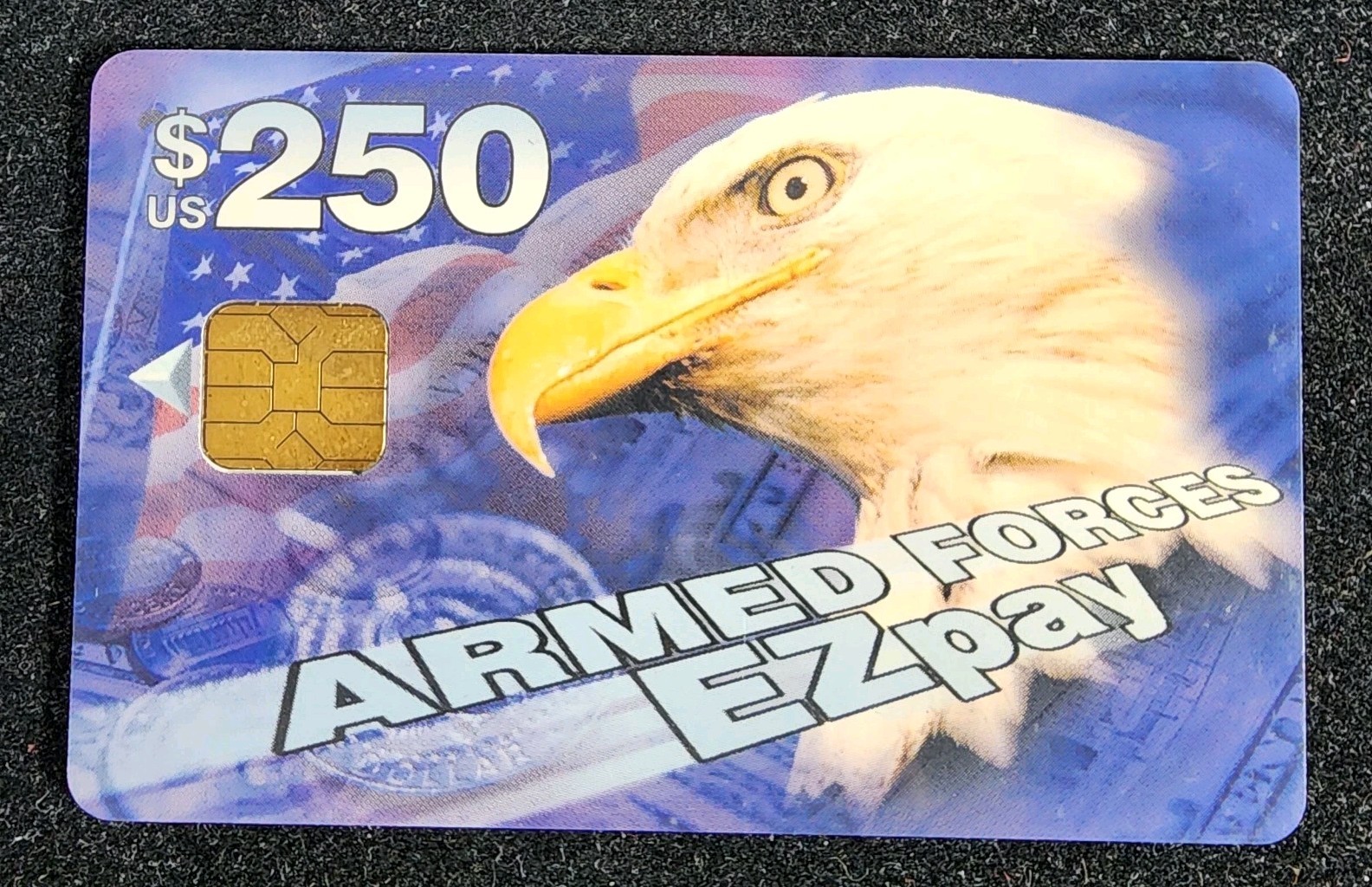 Vintage Armed Forces EZpay VISA Cash Card $250 – Disposable. B2815