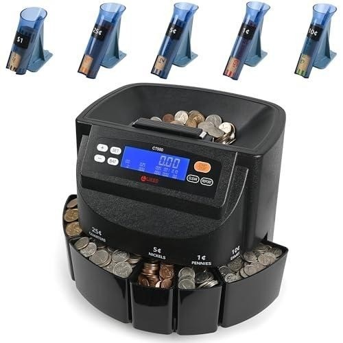 Ct550 Usd Coin Sorter Counter & Wrapper Machine 270 Coins/Min Lcd