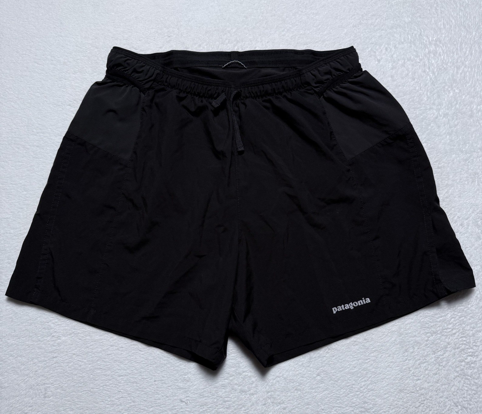 Patagonia Strider Pro Shorts Mens Medium 5" Running Black Lined Quick Dry Gym
