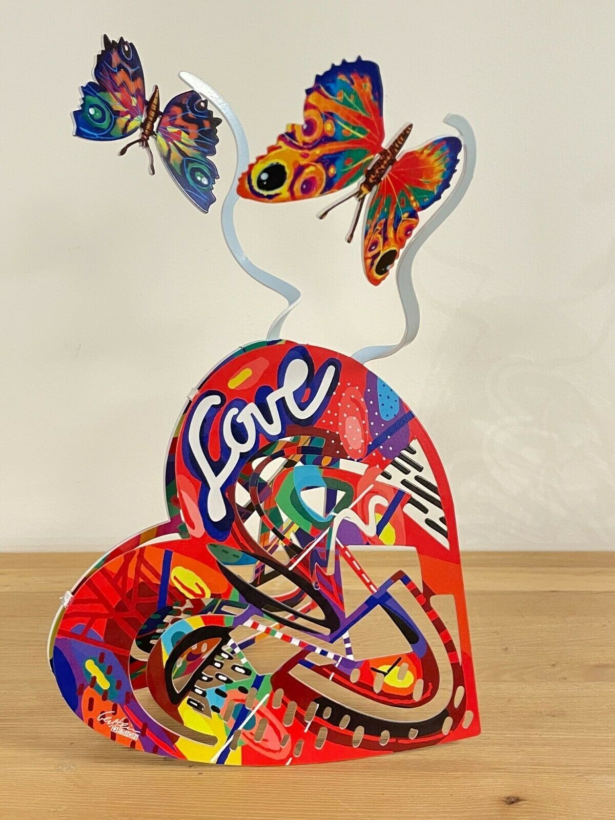 Pop art Metal " Open heart " sculpture by DAVID GERSTEIN