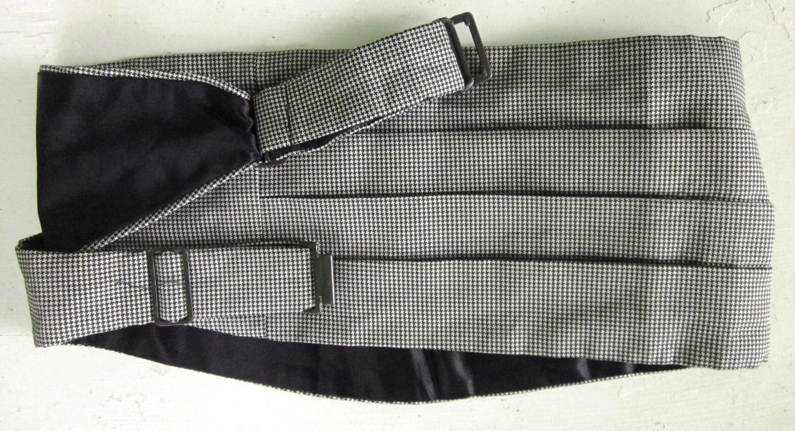 NEW POLO RALPH LAUREN Cummerbund L XL Houndstooth Silk Handmade ITALY $110 NWT