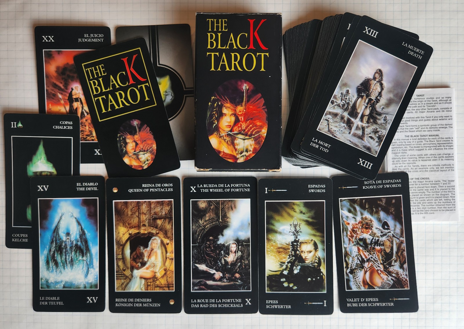 Black Tarot by Luis Royo Tarot Card Deck (Naipes Fournier)
