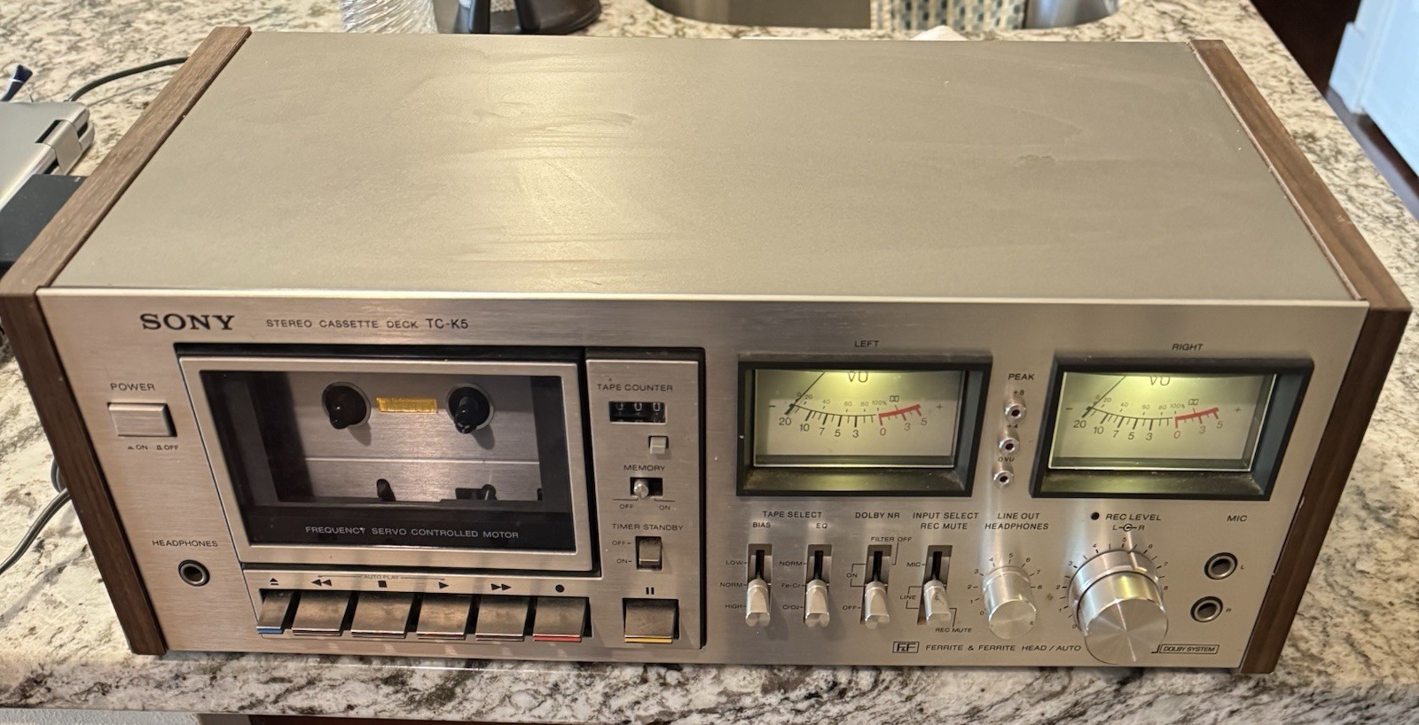 SONY * TC-K5 * Vintage Stereo Cassette Deck - Hi-Fi Stereo FOR PARTS/REPAIR