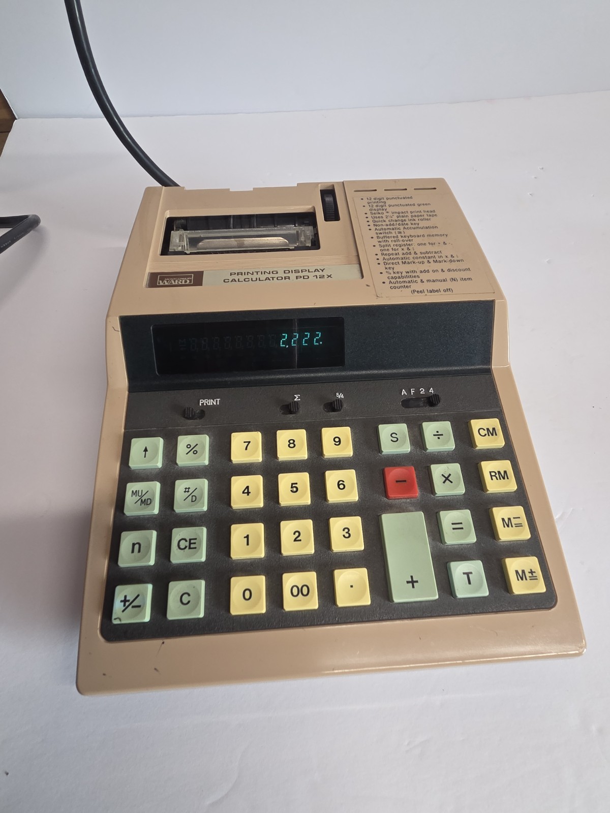 Vintage Montgomery Ward CPD12X Electronic Calculator EUC Manual And Paper Video!
