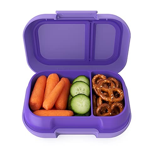  Kids Snack - 2 Compartment Leak-Proof Bento-Style Food Storage for Purple