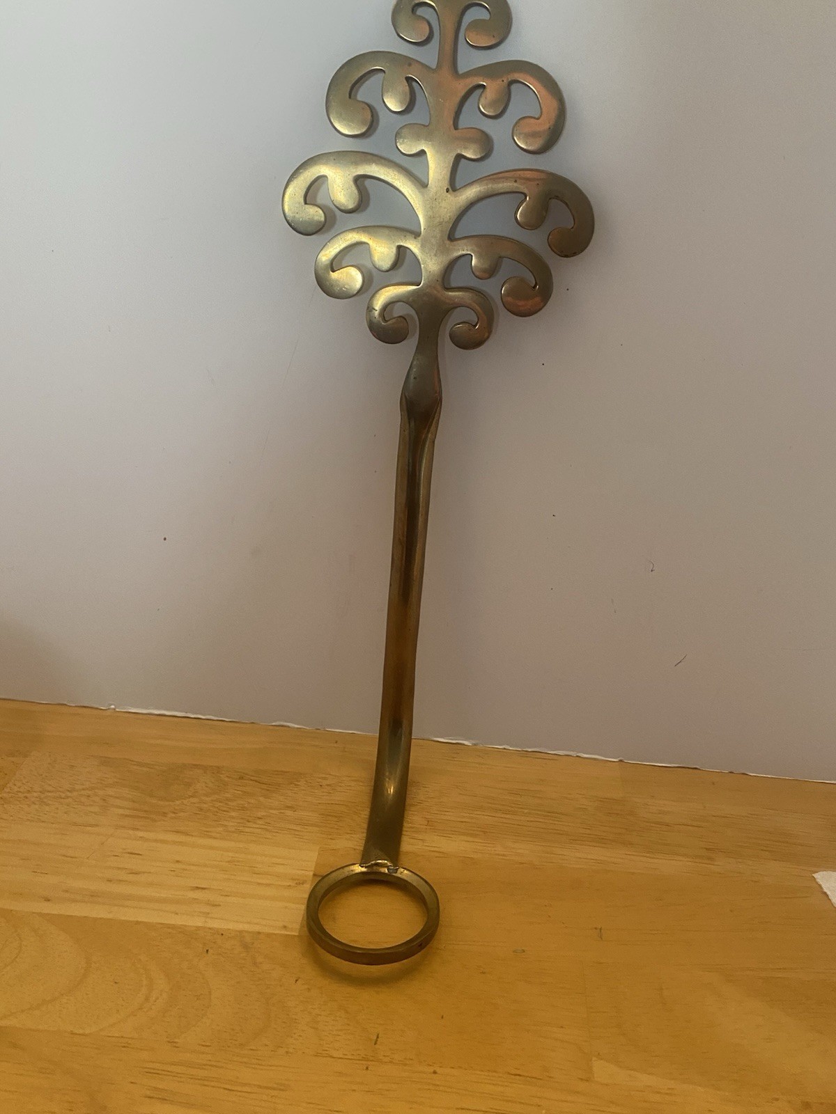 Vtg. Brass Scroll Wall Candle Sconce