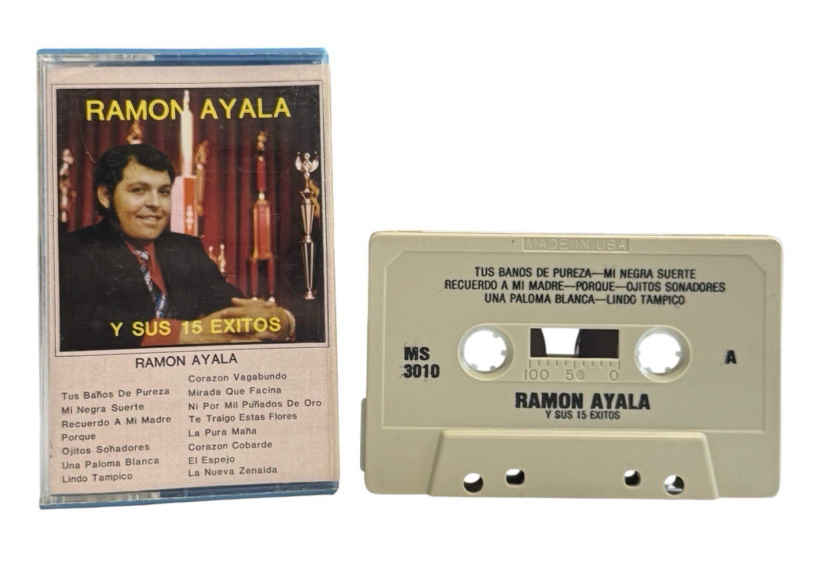 Ramon Ayala "Y Sus 15 Exitos" Latin Spanish Music Cassette Tape Rare EUC