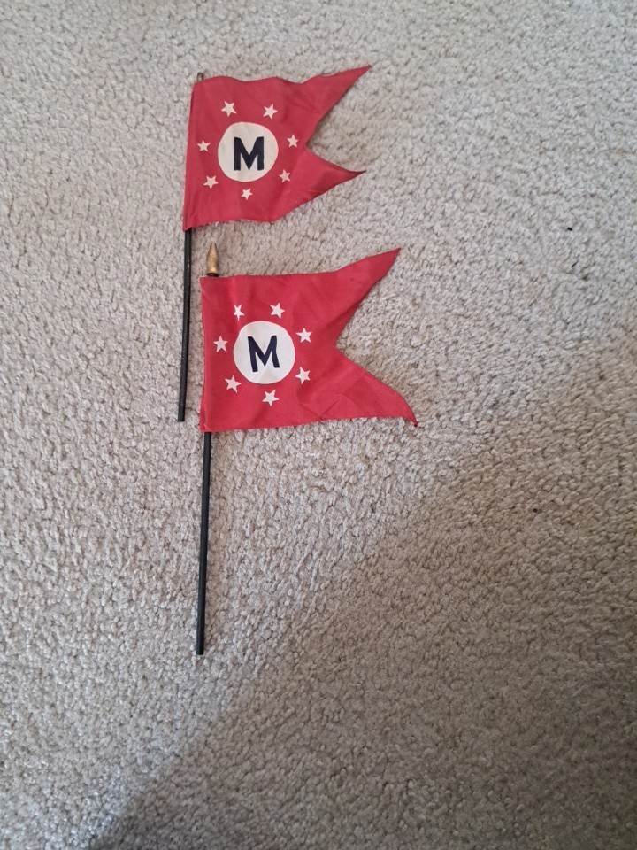2 Vintage Matson Cruise Line Miniature Flags (1950s)