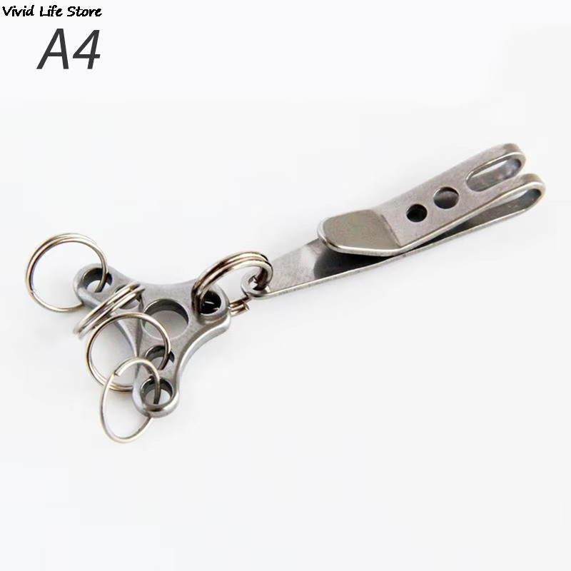 1/5Pcs EDC Bag Clip with Key Ring Carabiner Stainless Steel Outdoor Quicklink To
