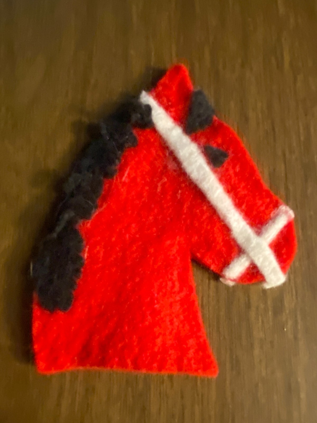 Vintage Felt Horse Candy Cane Cover Christmas Ornament 4"