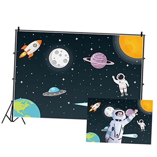  Outer Space Backdrop Universe Galaxy Starry Sky Astronaut Rocket Planet 5x3ft