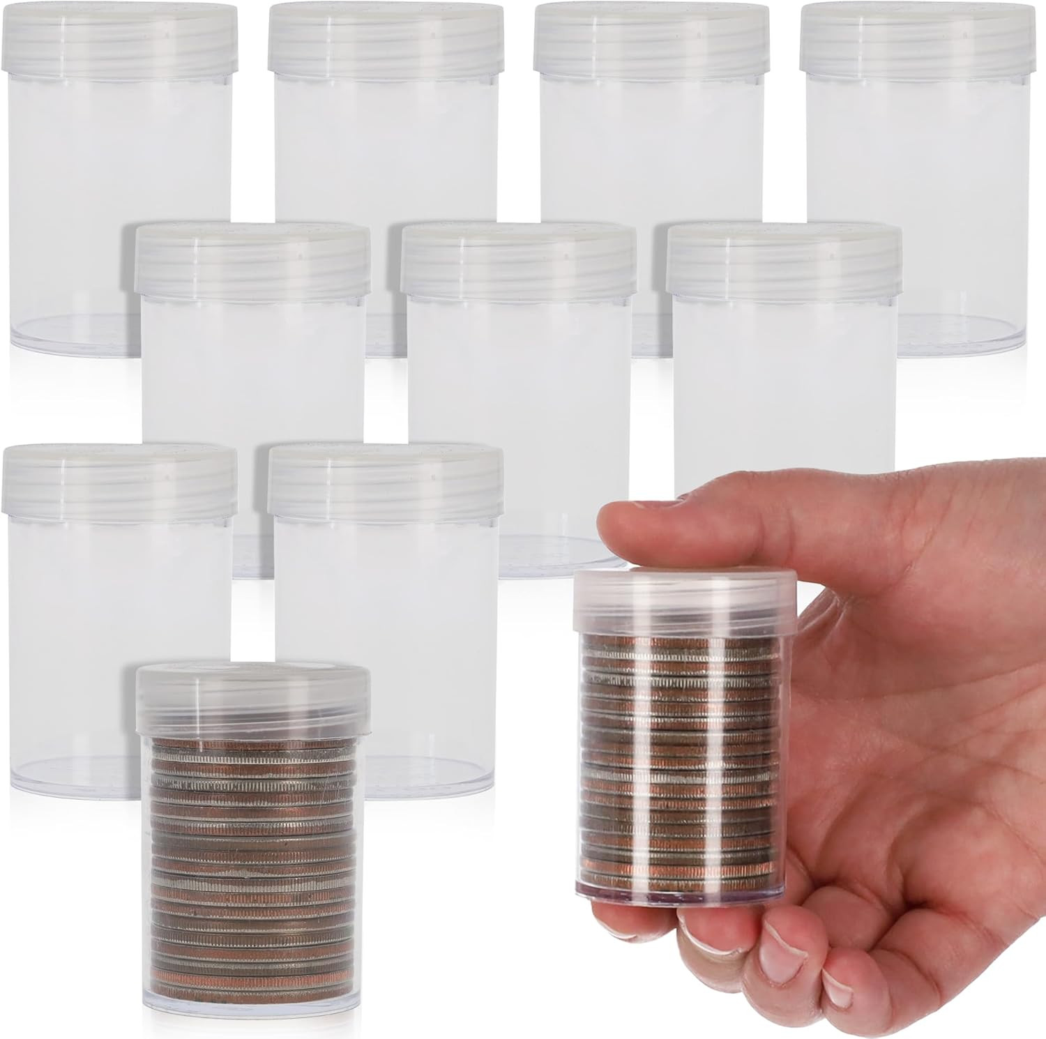 Coin Tubes for Silver Dollars - 10 Pack | Holds "Eisenhower" Dollar | Durable Ho