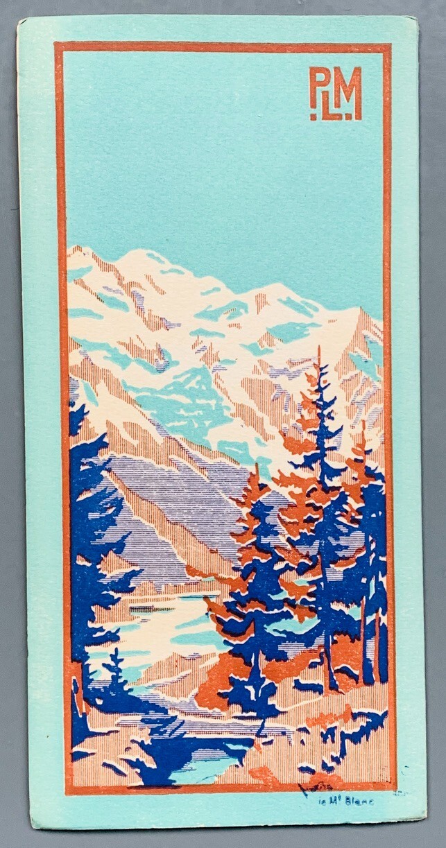 1925 vintage MAP France ROUTE DES ALPES Mont Blanc ANNECY CHAMONIX Travel PLM