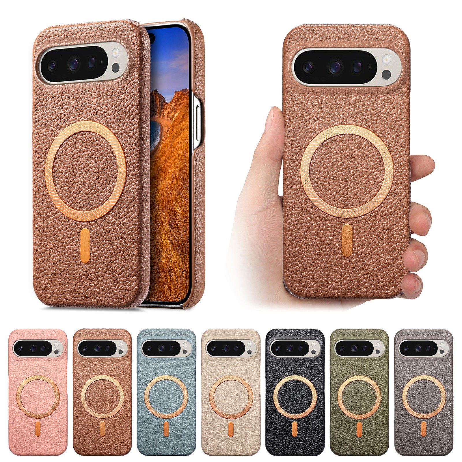 For Google Pixel 10 Pro XL 9A 9 8 Pro 8A Shockproof Leather Case Mag Safe Cover