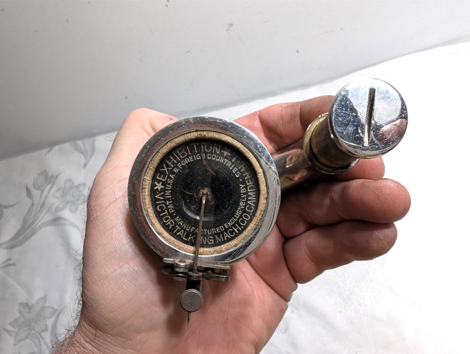 ANTIQUE VICTOR VICTROLA EXHIBITION PHONOGRAPH REPRODUCER AS IS w/ TONE ARM PIECE