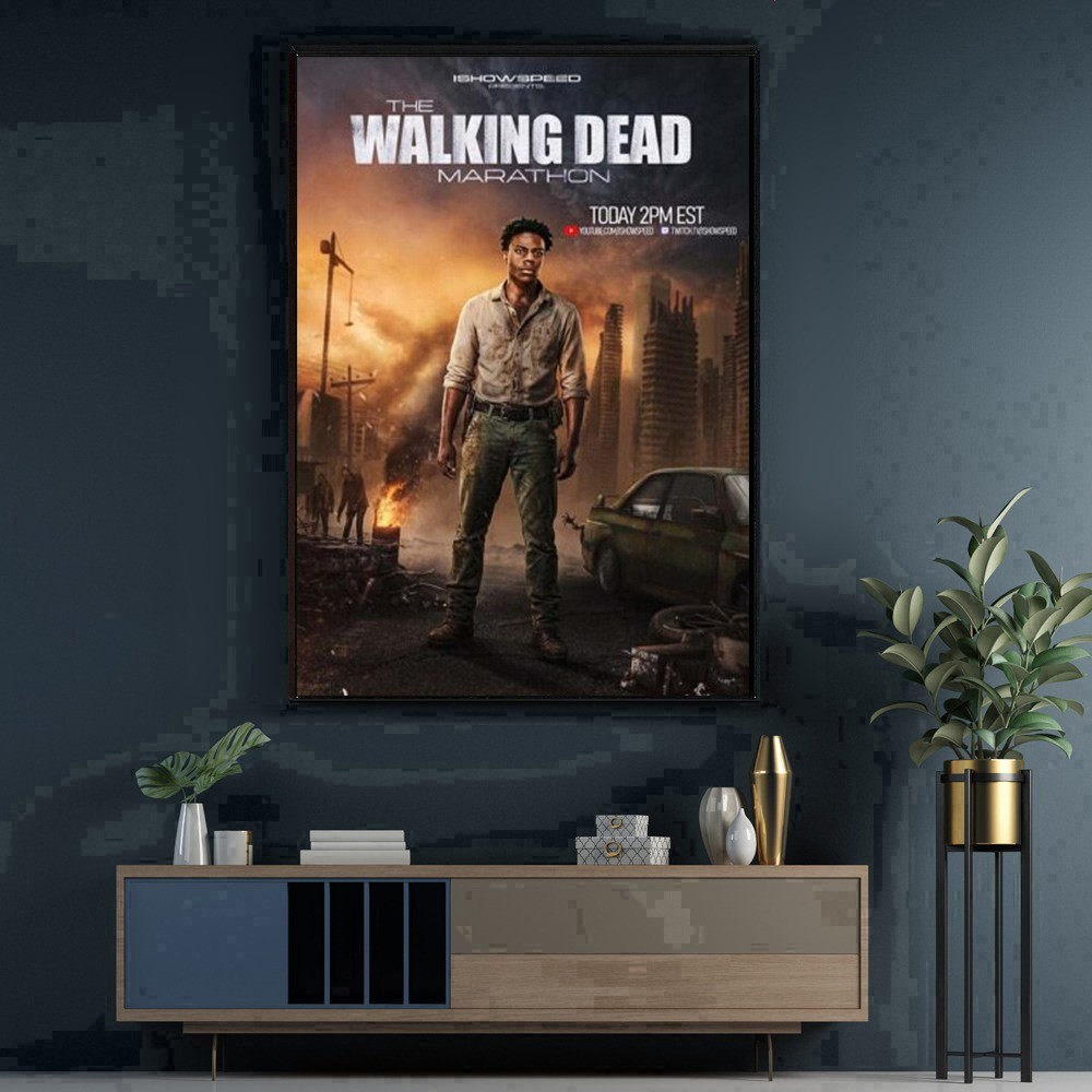 IShowSpeed The Walking Dead Marathon Live Stream Home Decor Poster