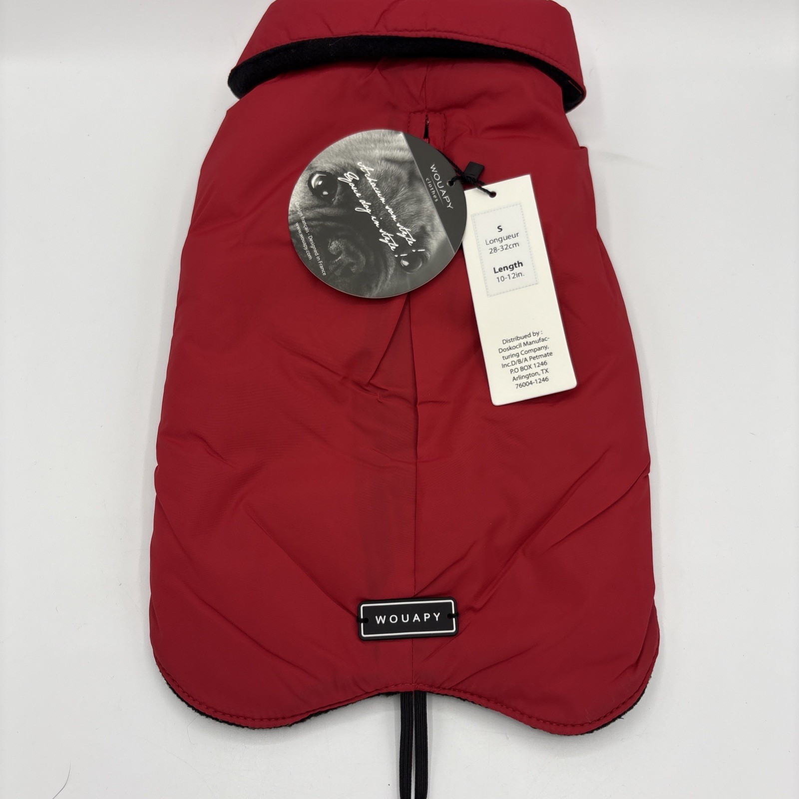 Wouapy SMALLDog Coat, Red/BLK  Waterproof, Easy On & Easy Off NWT  Gift Worthy!