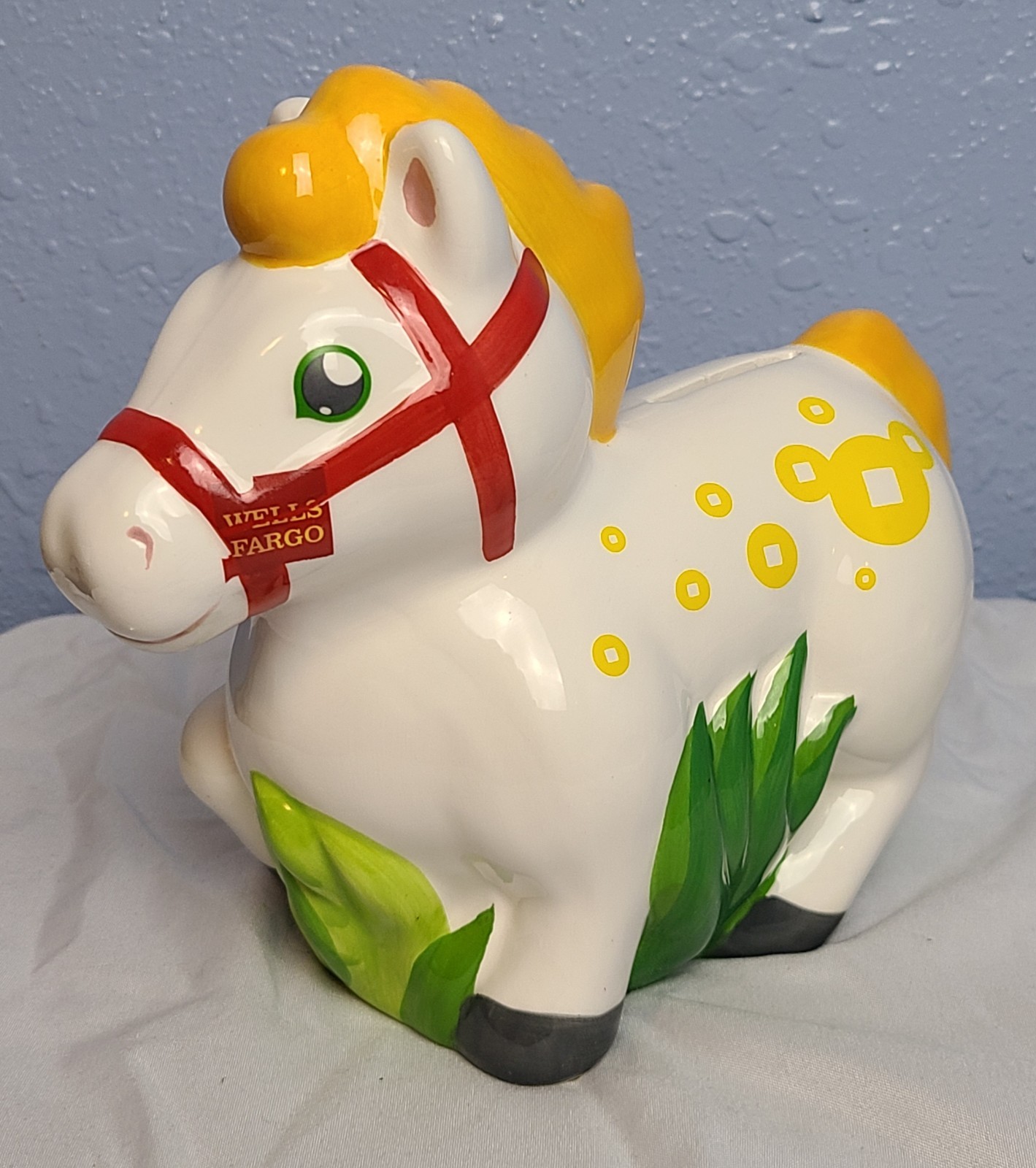 Wells Fargo "Year Of The Horse" Ceramic Hand Painted Piggy Bank