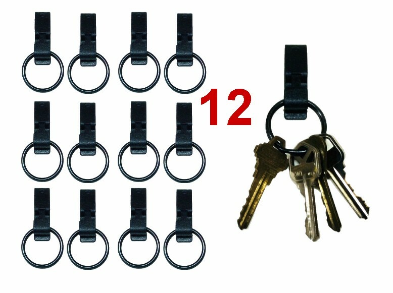 Belt loop Stainless Steel  Key Ring BLACK 1-3/4" Over the Keeper Wholesale (12) 