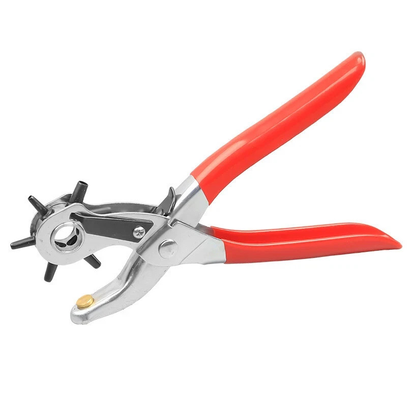 9" Heavy Duty Leather Hole Punch Hand Pliers For Belt Pet Collar DIY 6 Size Tool