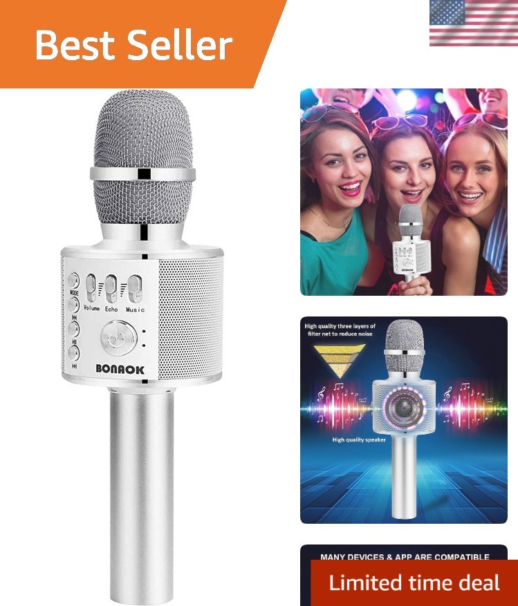 Wireless Karaoke Microphone with Volume Control - Perfect for Home Parties