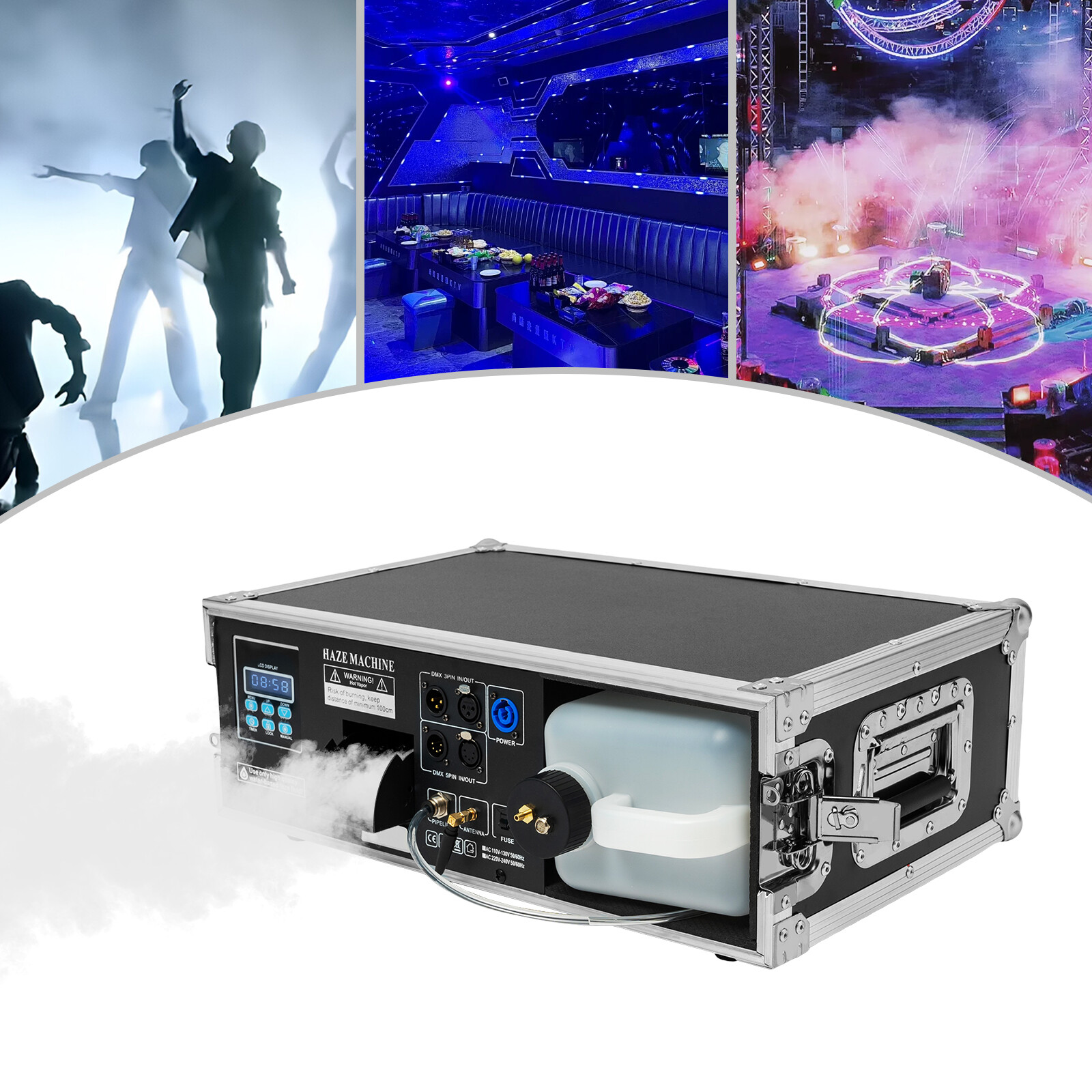 3.5L Stage Mist Haze Machine DMX 512 Hazer Fog Machine Stage Effect Remote 1500W