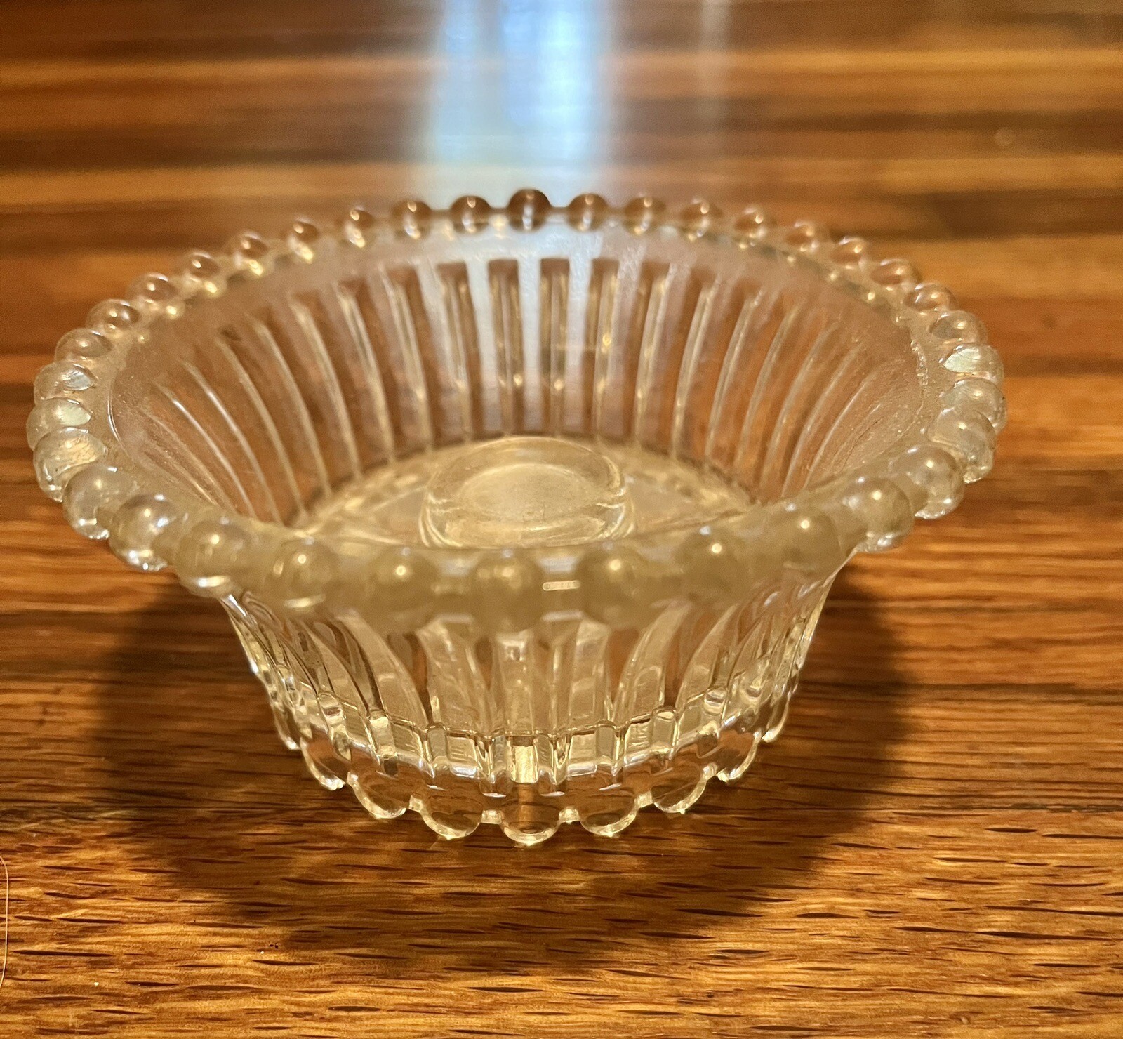 Vintage Glass Boopie Reversible Clear Candle Holder 4”