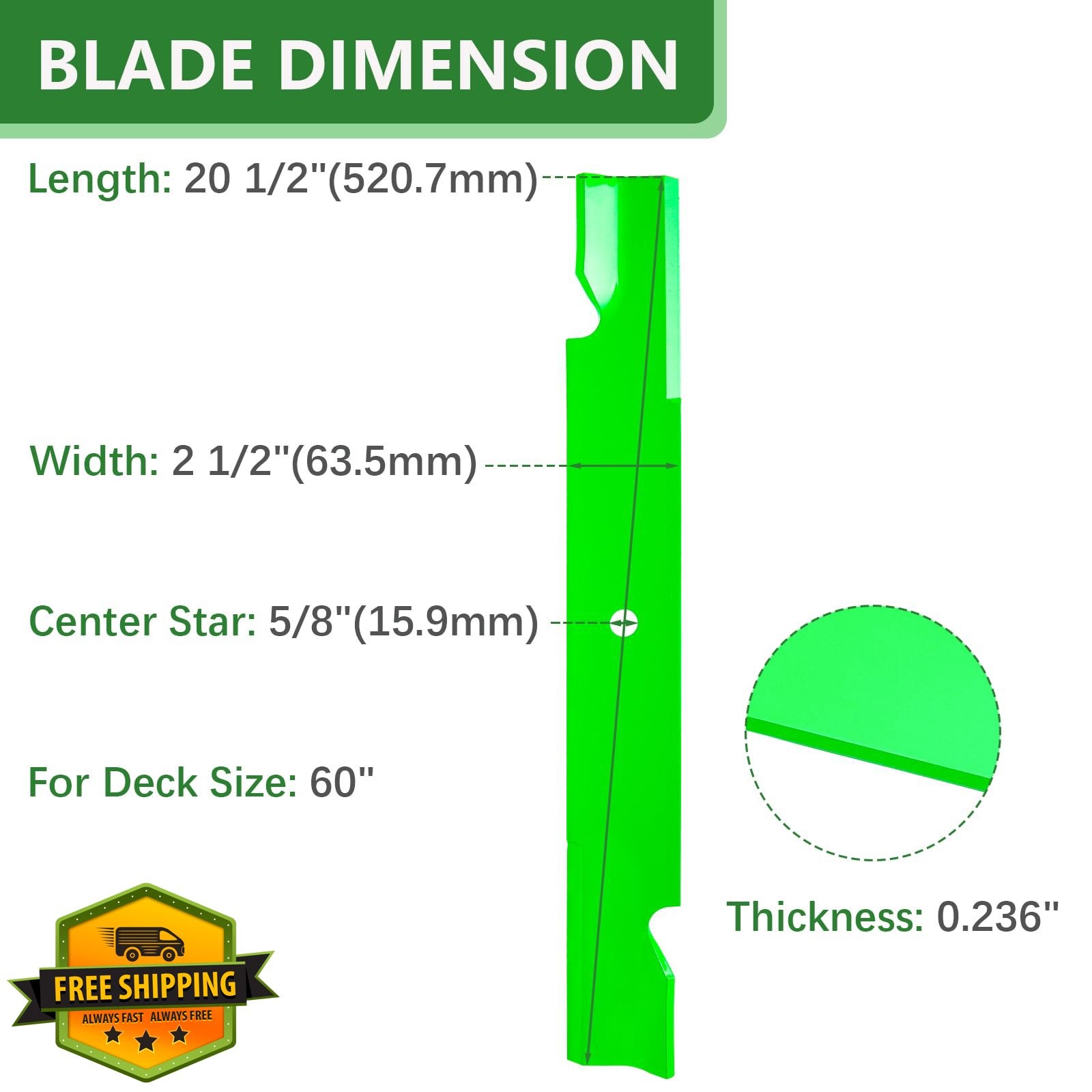 JYLEYJ High Lift Blades 3 Pack Fit 60" Toro Time Cutter Titan Zero Turn