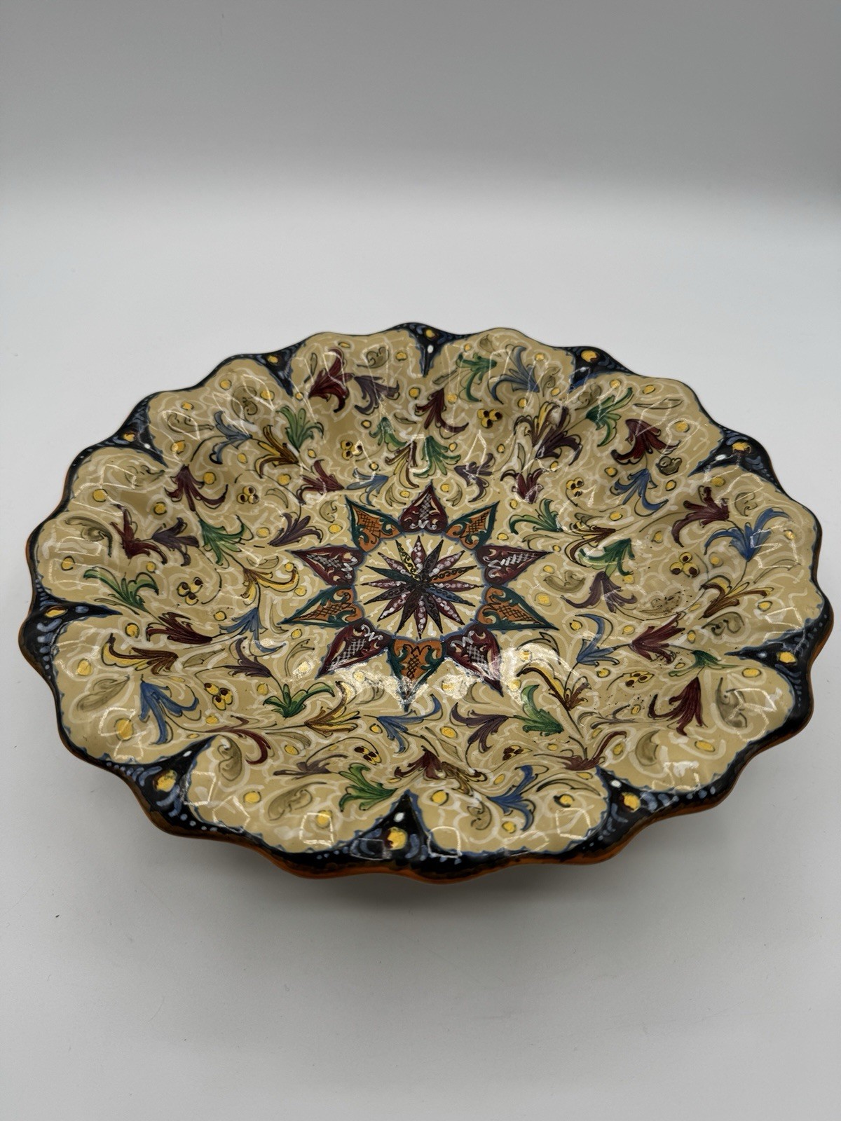 Vintage Italian Pottery Bowl Centerpiece Majolica Ferruccio Mengaroni Pedro