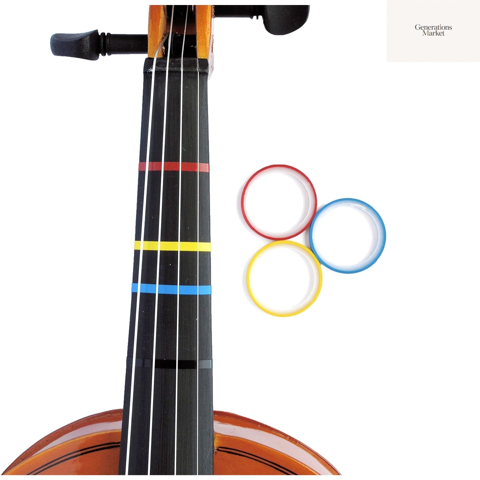 3 Mini Color Violin Fingering Tape for Fretboard Note Positions